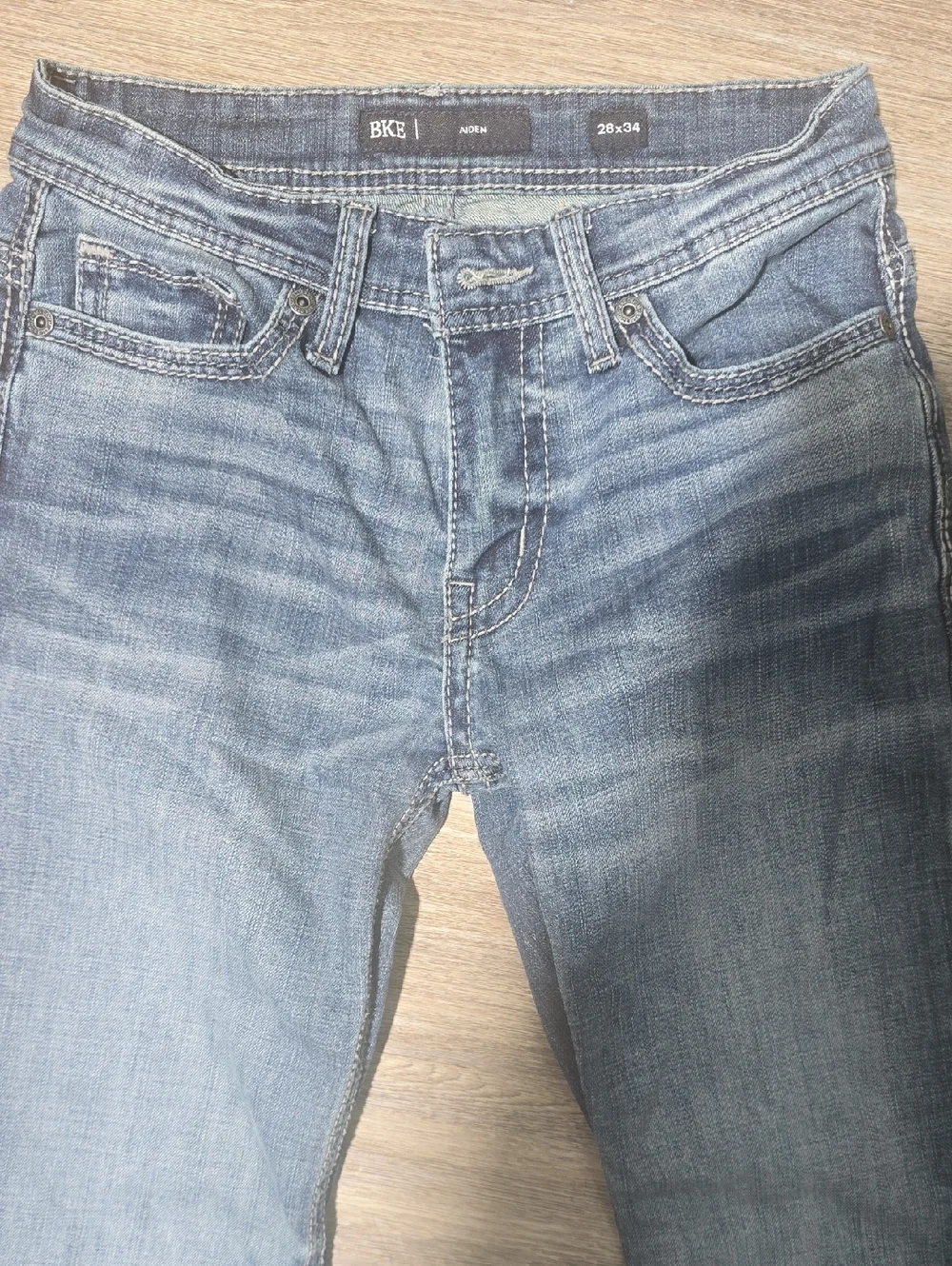 BKE Mens AIDEN Blue Flare Jeans 28X34 - Picture 3 of 8